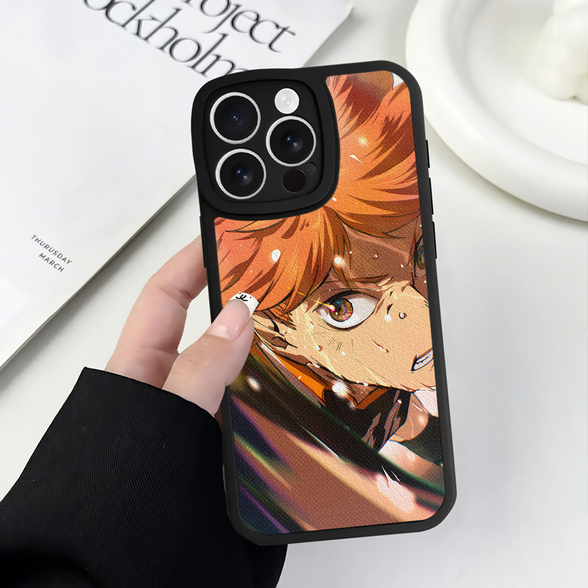 （画像用） ハイキュー!! Haikyu!! 【iPhone 16シリーズ対応】シリコンスマホケース（レザー調） 材質：シリコン